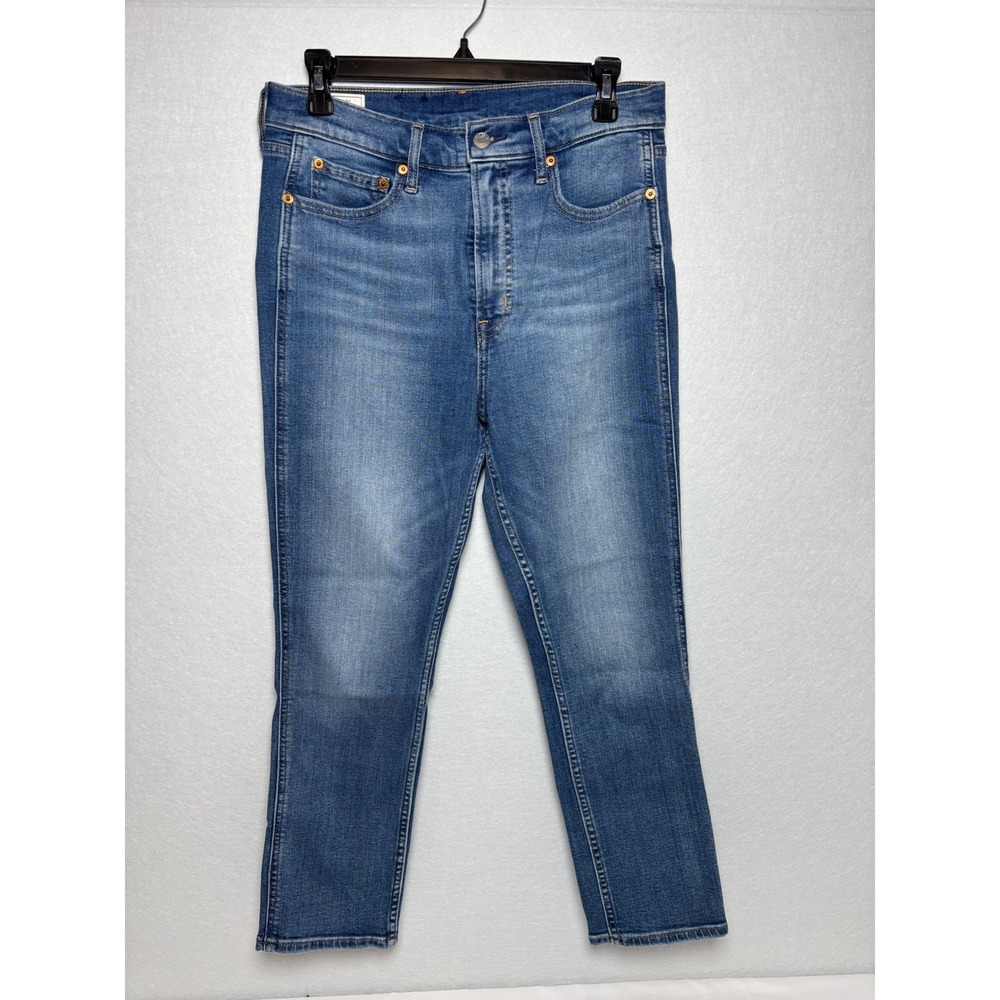 Gap Cigarette Jeans Women 30 Reg High Rise Straight Ankle Medium Wash Stretch